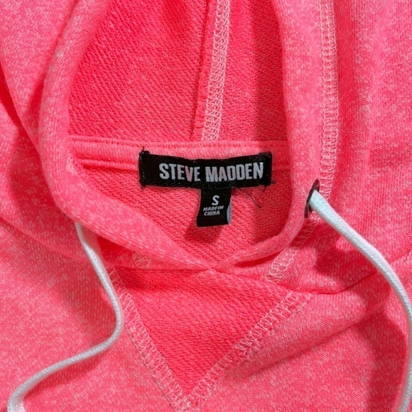 Steve Madden Neon Cropped Hoodie Sweatshirt sz S - Picture 4 of 11